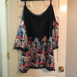 Navy with floral dress